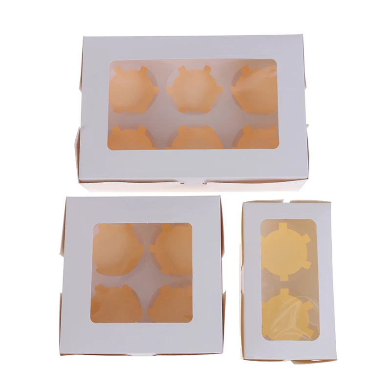 

5-piece Power Paper упаковочная коробка для капкейков с окном, картонная коробка для торта кексы печенье коробка для конфет, получатель свадебной ве...