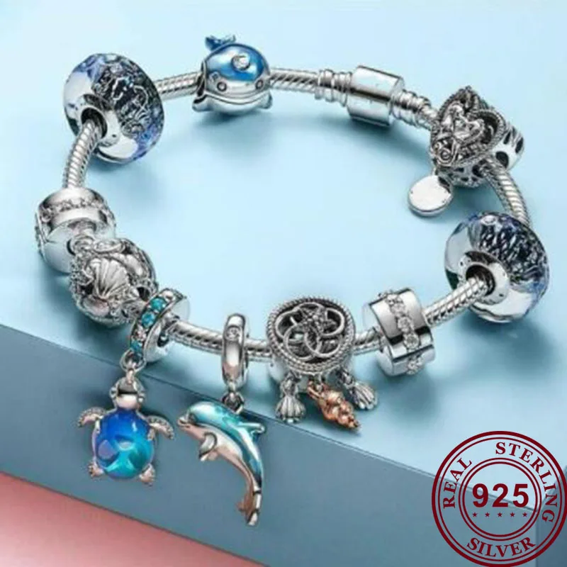 

100% 925 Sterling Silver The Most Popula Pink Mother's Day Idea Weave Hollow Out Gift For Mom Pendant Bracelet