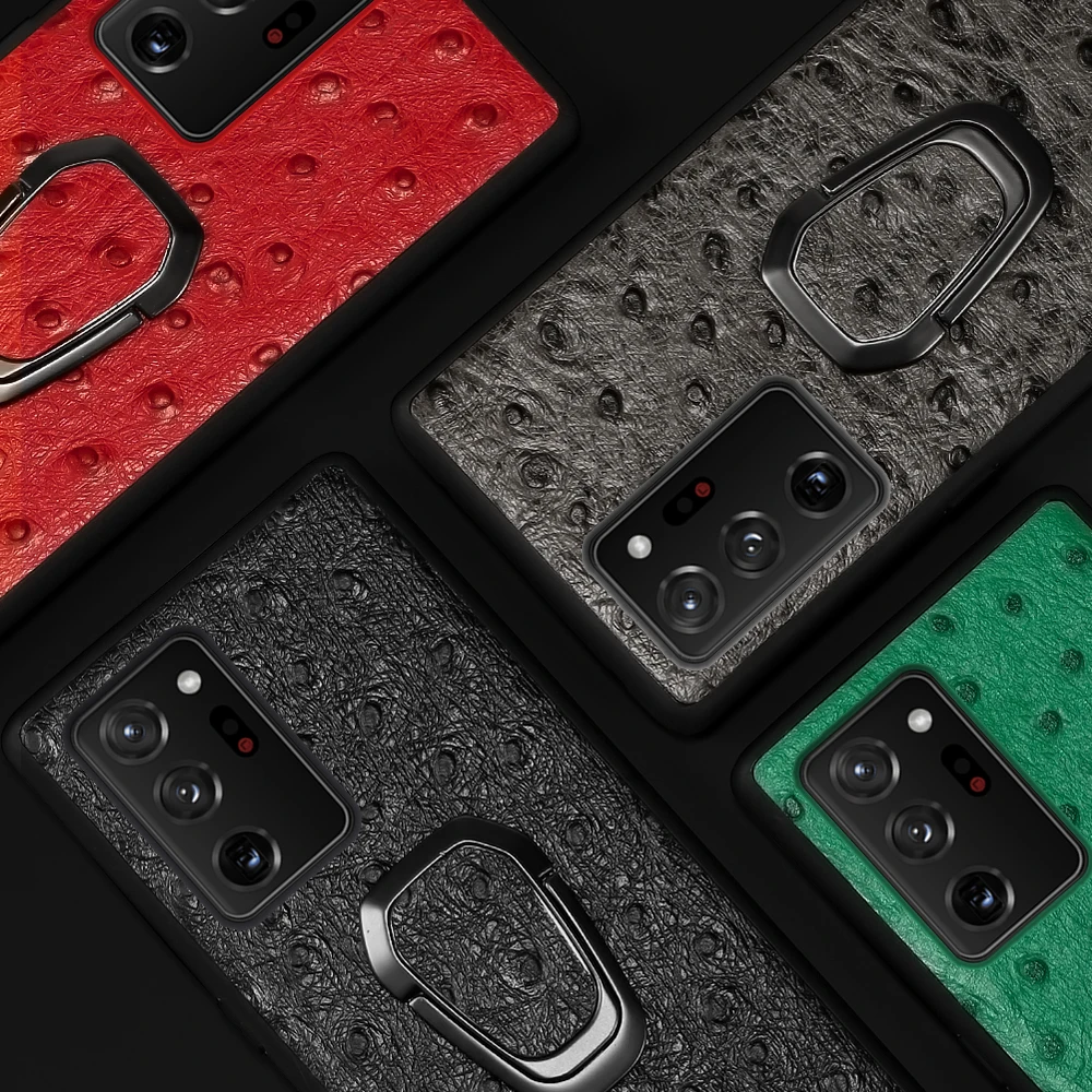 Чехол LANGSIDI с магнитным кронштейном из страусиной кожи для Galaxy Note 20 ultra Samsung S20 Plus s10