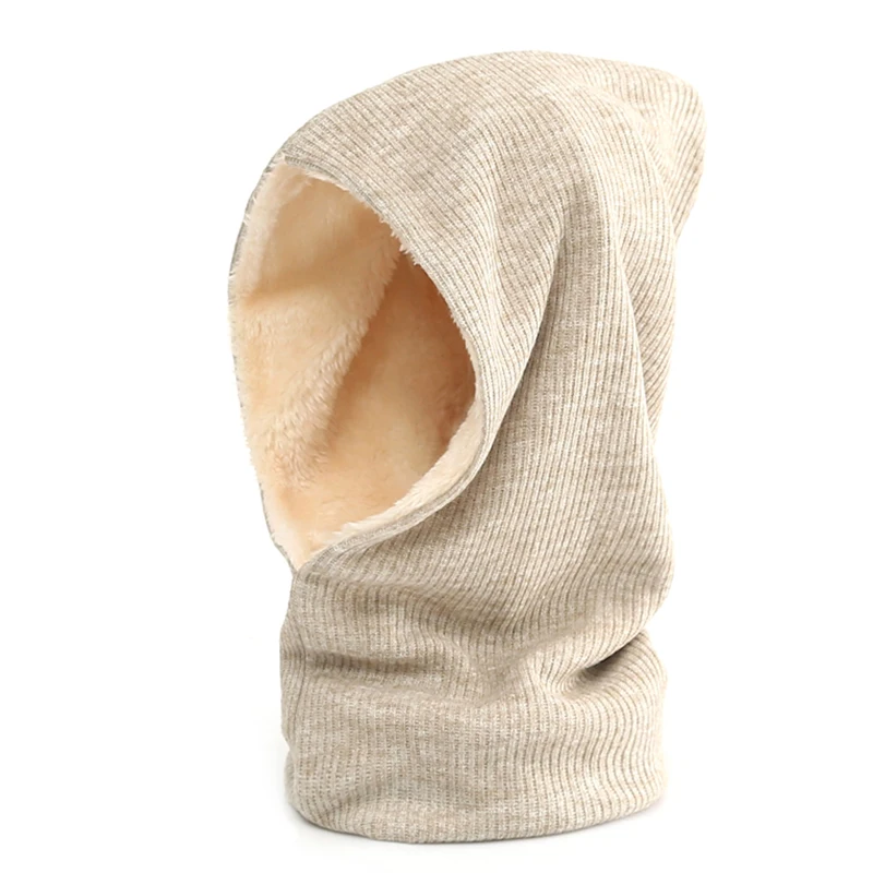 

Thick Fur Scarf Women Warm Winter Knitted Solid Ring Neck Scarves Men Outdoor Hat Collar High Quality Lady Cap Scarfs