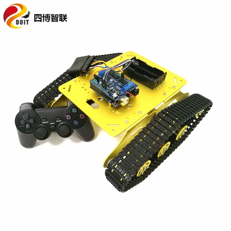 SZDOIT PS2 ручка управления RC робот металлический гусеничный Танк шасси комплект 2 шт.