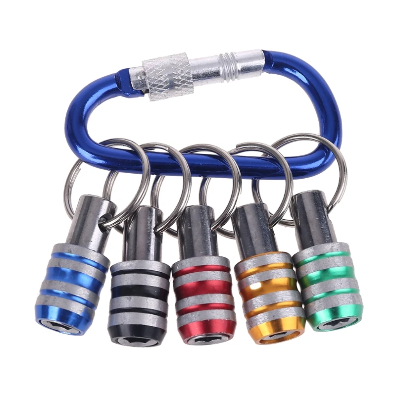 

5pcs 1/4 Inch Hex Shank Keychain Extension Bar Screwdriver Bits Holder Socket Adapter Drill Bit Screw Adapter Fast Change