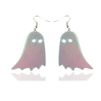 cute ghost hook earrings laser acrylic transparent creative accessories 2022 hot wholesale fashion cartoon earring for women