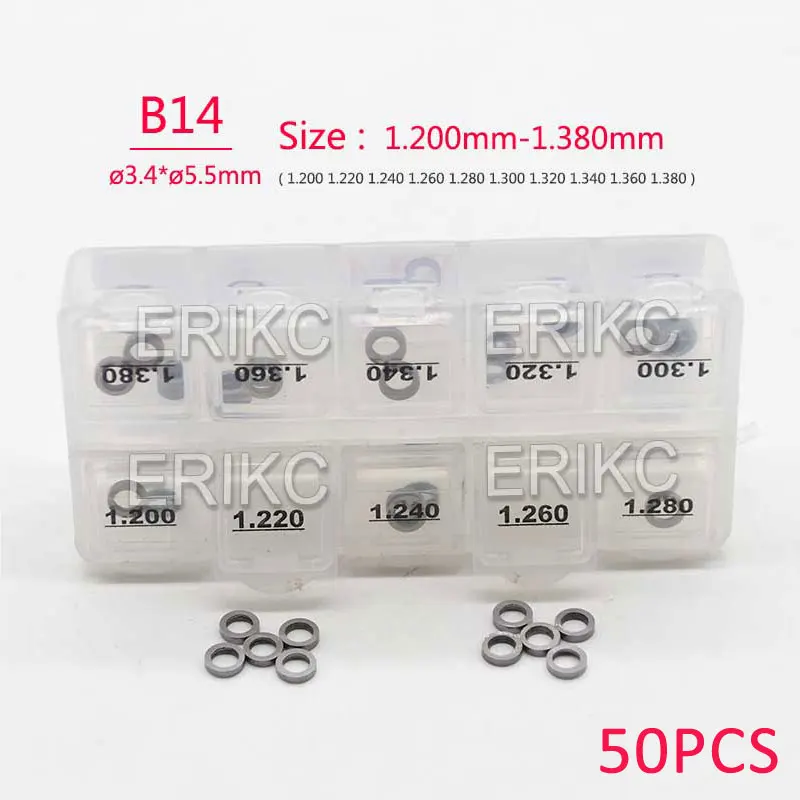 

B14 1,15-1,63 мм, высокоточные регулировочные прокладки B14, ремонтные комплекты шайбы дизельного инжектора для прокладок форсунок распылителя BOSCH