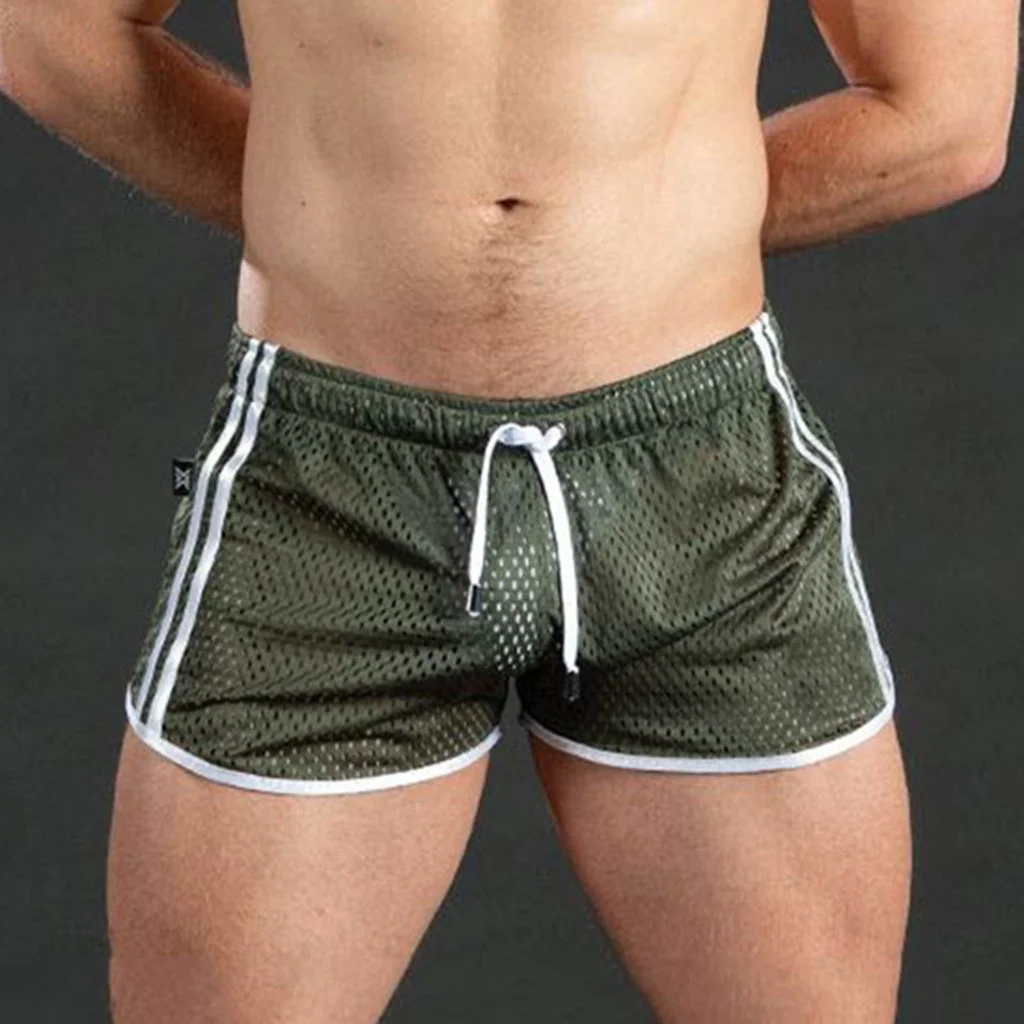 

Feitong Beach Shorts Men's Mesh Short Sexy New Style Fast-Drying Breathable Solid Sexy Beach Shorts short masculino