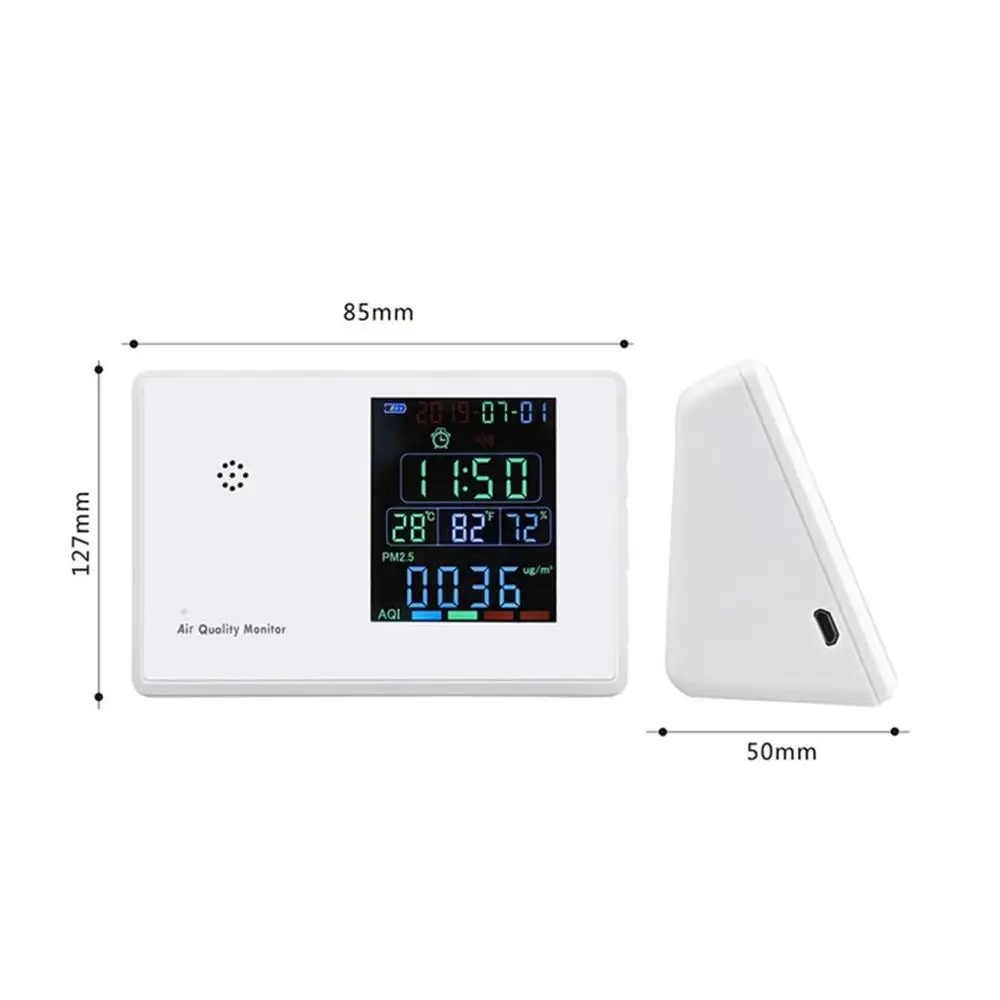 Цифровой формальдегид-детектор HCHO/TVOC/CO2/PM2.5/PM10/Temp/Humi тестер AQI Анализатор качества