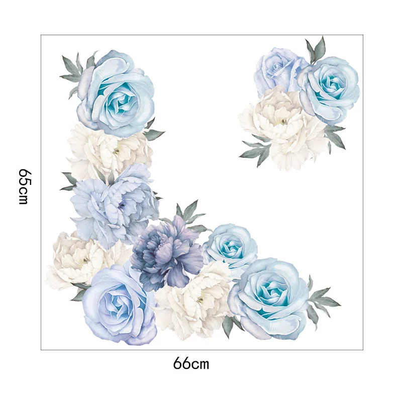 

2pcs 30*60cm Peony Wall Sticker PVC Flower Blossom Wall Stickers Furnishings Living Room TV Decoration Wall Sticker Home Decor