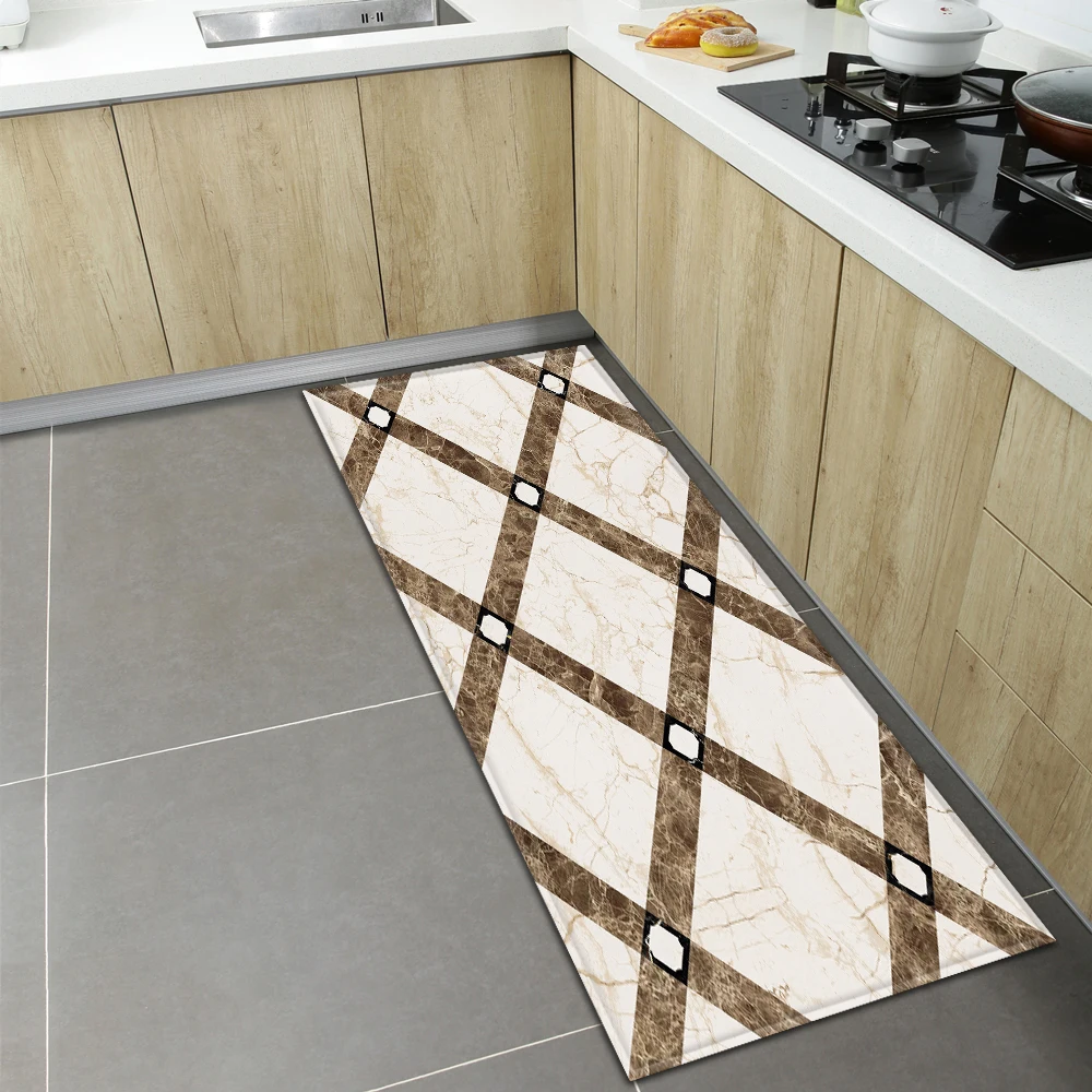 Ковер для кухни в скандинавском стиле противоскользящий Декоративный Напольный