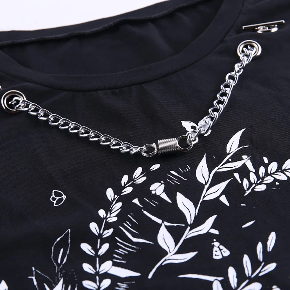 Женская футболка с принтом Rosetic в готическом стиле уличная Футболка Harajuku летняя