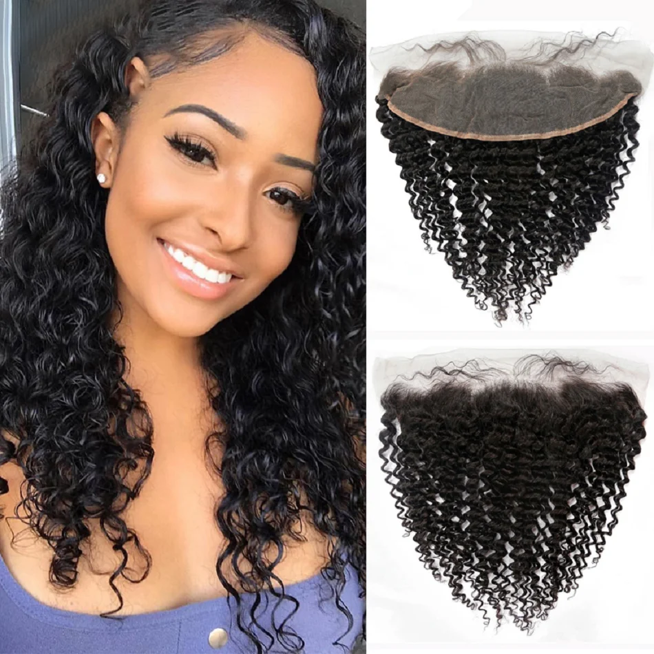 

14-22 Inch Deep Wave Hair 13x4 Lace Front Pre-plucked Women Malaysian Remy Curly Front Human Hair Medium Brown Swiss Lace Front