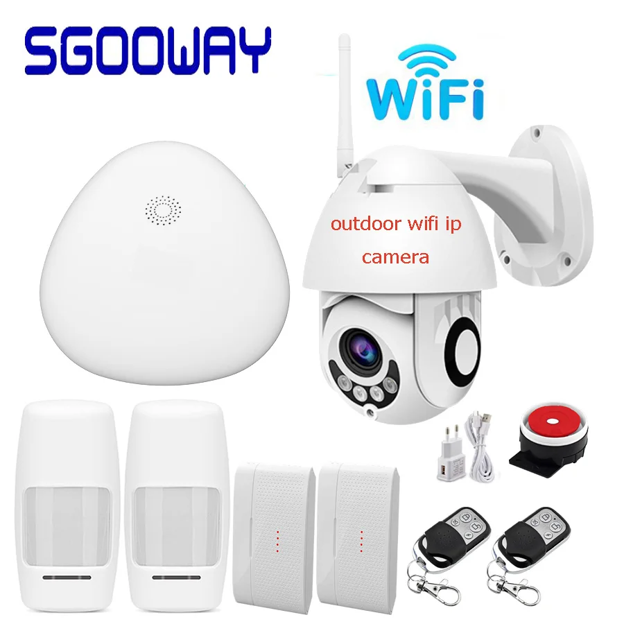 V10 Bundle G Sgooway охранная сигнализация 433 МГц Wifi охранная умная домашняя сигнализация Испанский Английский Русский - Цвет: V10 Bundle G