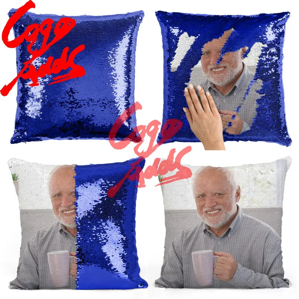 Гарольд и чашка чайного мема блестящая Подушка наволочка двухцветная подарок