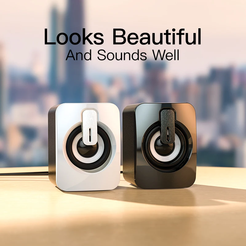 

Wired Speakers Mini Stereo PC Laptop Loudspeakers 3D Bluetooth Speakers For Computer Notebook HD Full Range Black Bass Speakers