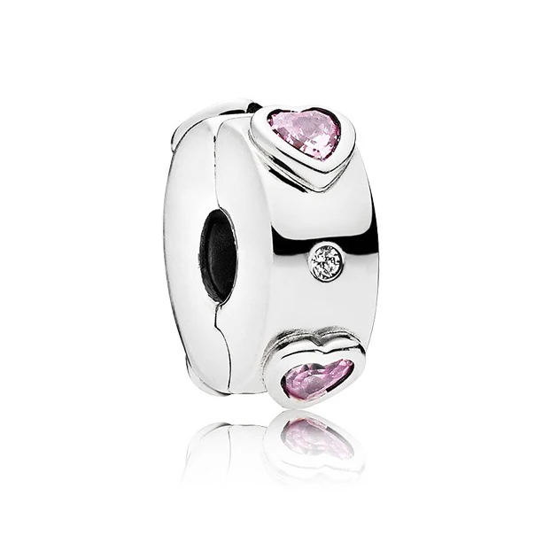 Бесплатная доставка сверкающие розовые сердца позиционирующая пряжка шармы