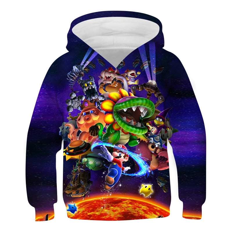Boys and Girls Sweatshirt 3D Super Mario Harajuku Anime Fun Children's Hoodie Family Children's Clothing Top