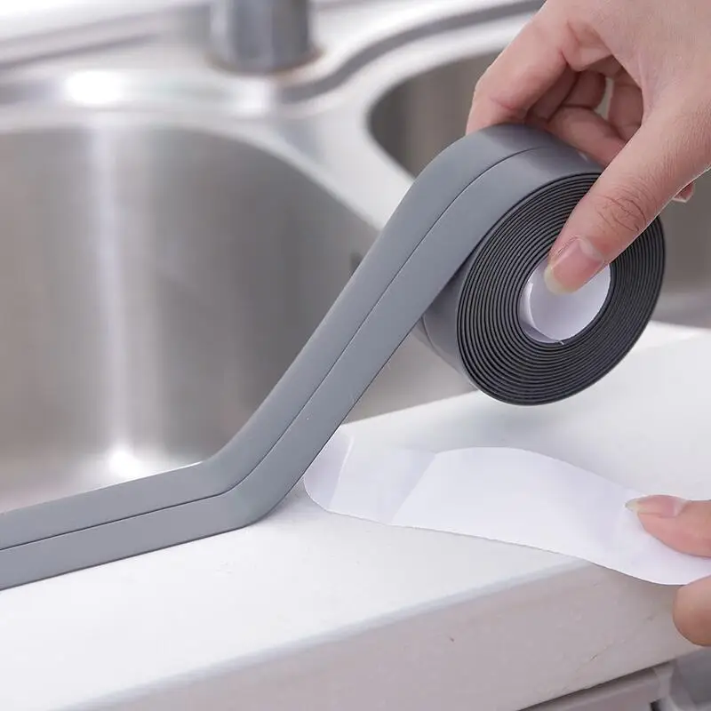 

KitchenAce 1pc PVC Kitchen Waterproof Sink Gas Stove Tape Wall Coner Line Sticker Oilproof Self-adhesive Sealing Sticker Gadgets