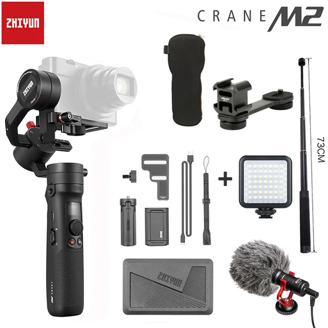 whole set Zhiyun Crane M2 3-осевой карданный стабилизатор для смартфона Камера стабилизатор для Экшн камера Gopro Hero 7 5 6 sony A6300 A6400 Canon Pk feiyu G6 плюс - Цвет: whole set