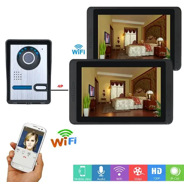 SmartYIBA " Hands-free видео домофон безопасности WiFi видео-звонок Дверной камеры наблюдения визуальный вызов приложение комплекты дистанционного управления - Цвет: 618619FA12
