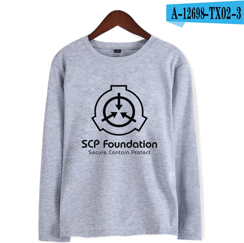 Frdun Scp Foundation футболка с длинным рукавом Kpop Новинка Хлопок Высокое качество Женская/Мужская Повседневная Новая модная Осенняя Футболка Топ тройники - Цвет: GRAY