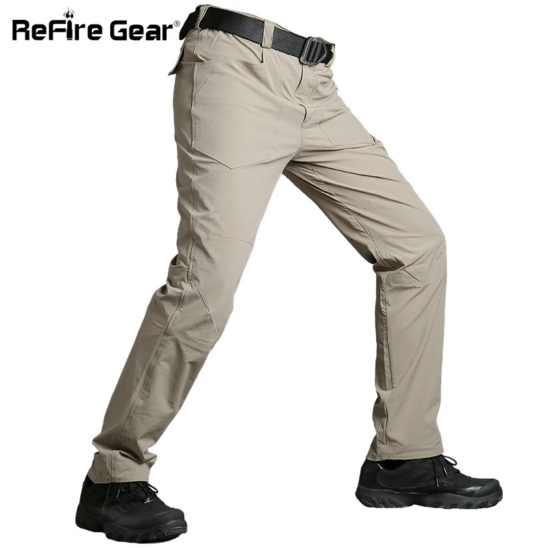 

Брюки ReFire мужские тактические, повседневные эластичные дышащие легкие быстросохнущие штаны для охранника, с несколькими карманами