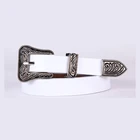 Ремень женский кожаный в ковбойском стиле, с металлической пряжкой