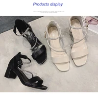 sexy s shaped button belt high heels shoes new temperament french shallow open toe leather womens sandals