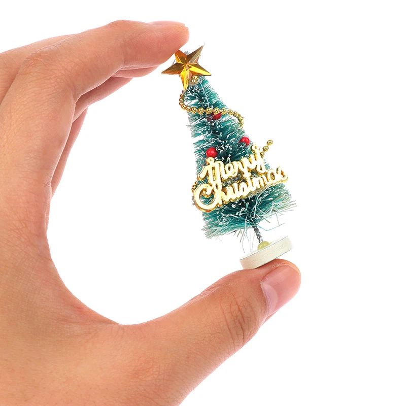 1: 12 миниатюрная Рождественская елка для кукольного домика с надписью Merry Christmas