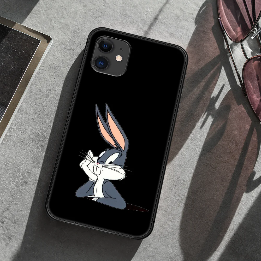 

Cartoon cute Bugs Bunny Phone Case Cover Hull For iphone 5 5s se 2020 6 6s 7 8 12 mini plus X XS XR 11 PRO MAX black Bumper