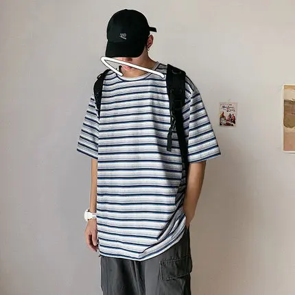 Мужская хлопковая модная повседневная футболка с коротким рукавом 713|Мужские