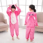 Детские пижамы-кигуруми, зимняя Пижама, комбинезоны для мальчиков и девочек, пижамный комплект, милая Фланелевая пижама в виде единорога, панды, животных