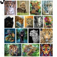 diamond painting abstract color wild animal 5d diy leopard wall art sticker diamond embroidery room home decoration gift