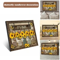 hot butterfly sunflower wall art painting creative framed ornament for home living room bedroom decoration painting calligraphy