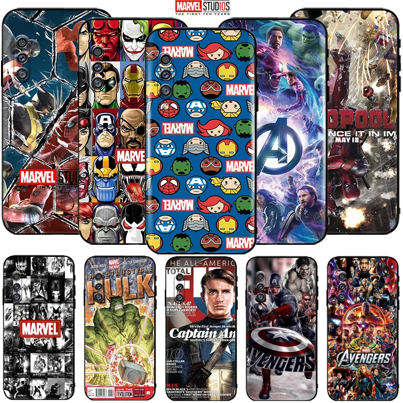 

Marvel Phone Case For Samsung Galaxy A30 A30s Funda Cover Avengers Iron Man SpiderMan Hulk Venom Comics Deadpool Thor