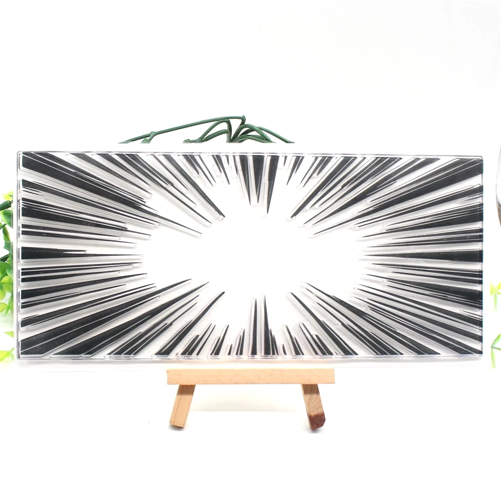 Прозрачный прозрачный силиконовый штамп KSCRAFT Sunburst Slimline/печать для