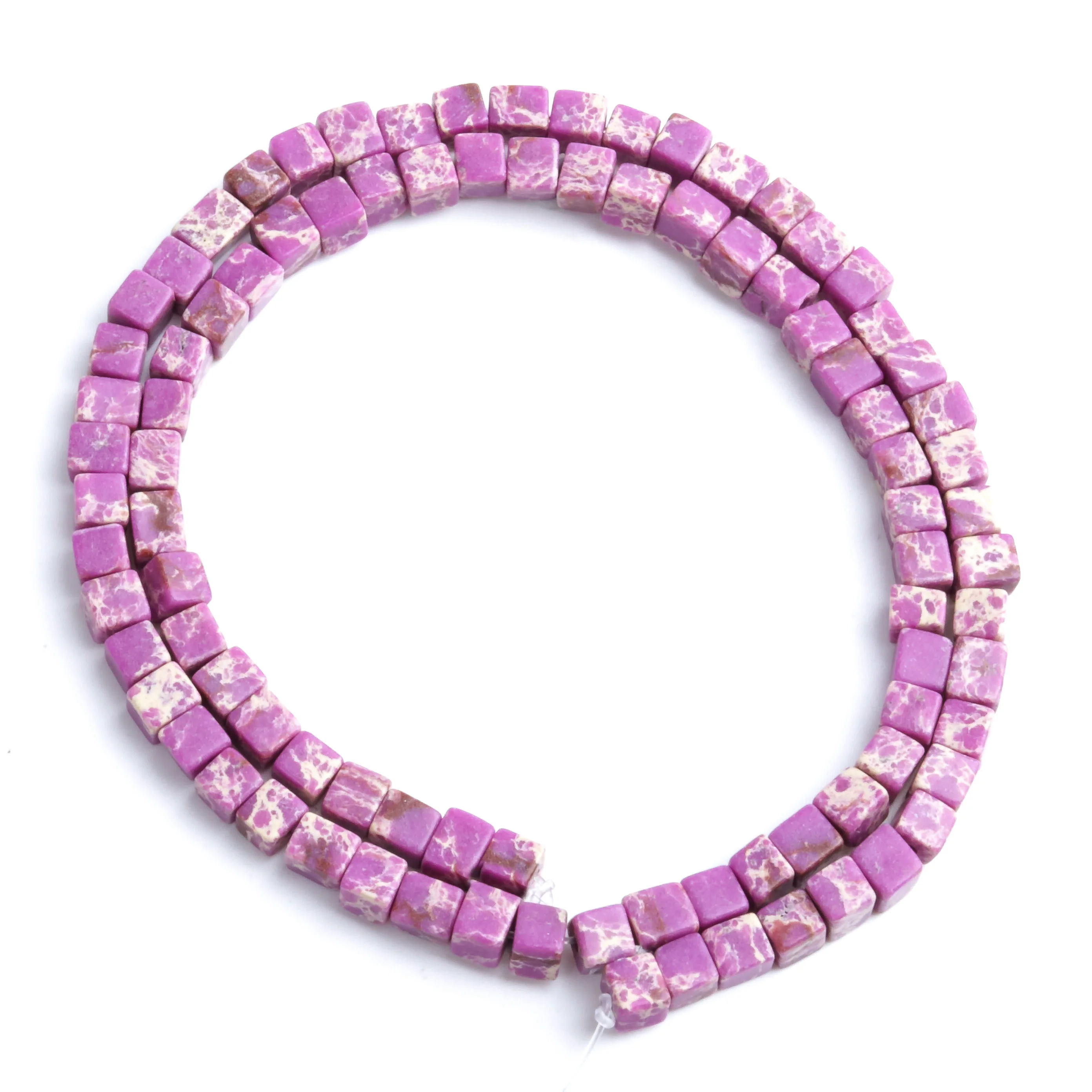 

Wholesale Natural Stone 4mm Emperor Stone Cube Bead Loosely Spaced Beads Block Bead Septa Bead DIY Necklace Bangle