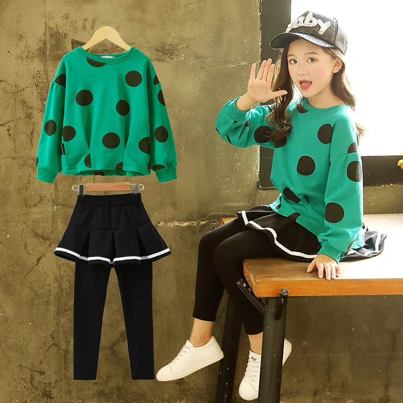 Детская одежда LZH осенне зимняя для девочек подростков свитшот + штаны комплект