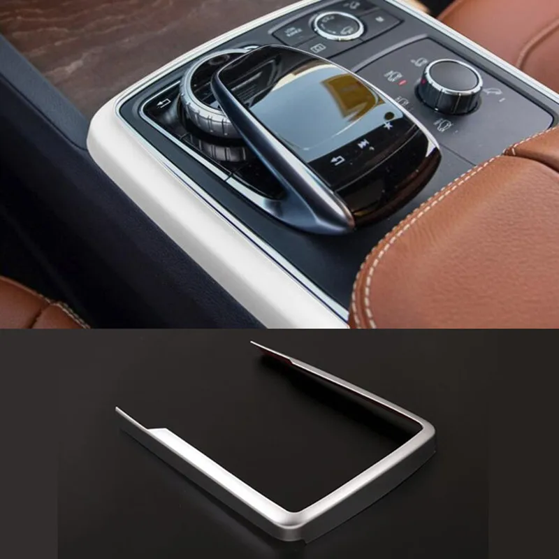 Car Styling Center Console Multimedia Frame Decoration Cover Trim ABS For Mercedes Benz GLE GLS ML GL 2013