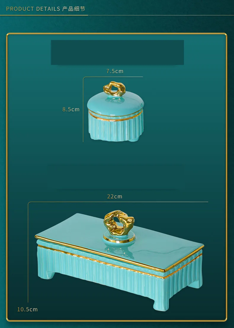 

Modern Phnom Penhh Ceramic Jewelry Box Earrings Necklace Jewelry Porcelaim Decor Storage Box Desktop Decoration Ornament Gift