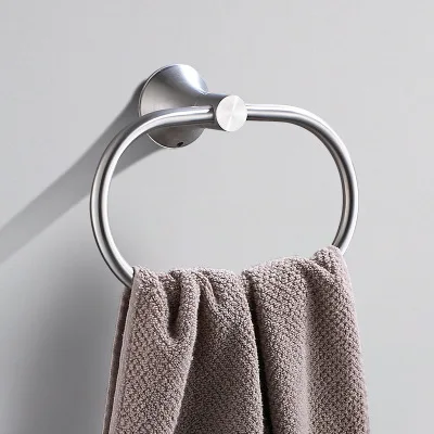 

Towel Ring Brushed Nickel Wall Mounted Gold Towel Holder for Bathroom Accessories Solid Brass Bath Towel Bar Towel Rack DG8407SN