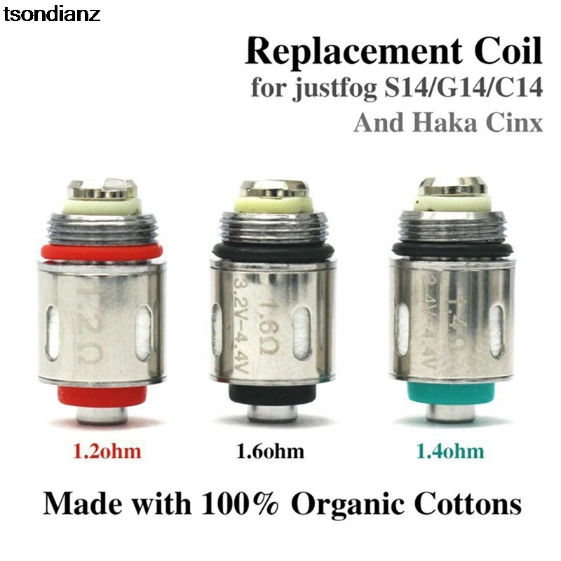 

5pcs Replacement Coil Head Core 1.2/1.4/1.6ohm Suit For Justfog C14 S14 Q14 Q16 Pro P16A P14A Haka Cinx Vape Kit Atomizer