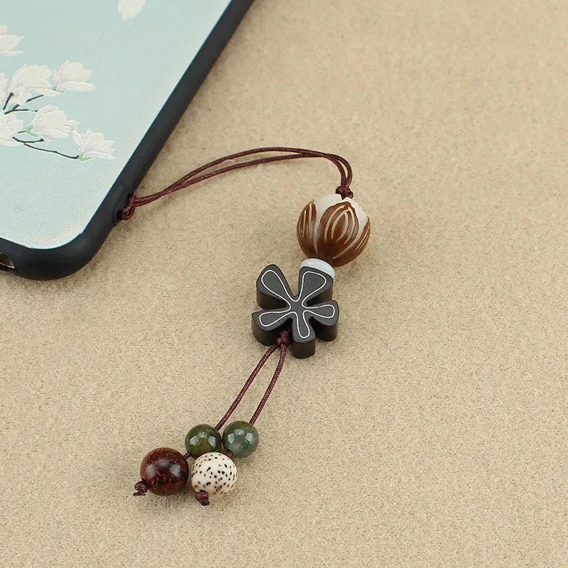 Китайский Элемент ретро черное дерево Бодхи искусственный шнурок подвесная