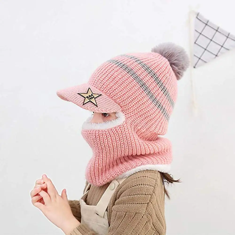 

Hat Baby 2019 New Hot Sale Boy Girl Pompon Winter Warm Knit Crochet Scarves Skull Kids Caps Scarf Set czapki dla dzieci 2-8Y