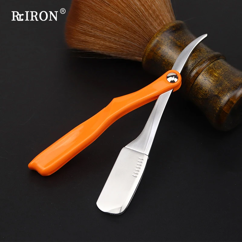 

RIRON Professional Barber Straight Cut Throat Razor Men Women Hair Remova Folding Razors Holder For Beard Shaving And Care