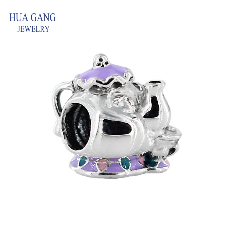 

Бусины для чайника Mrs Potts and Aceh из 100% серебра, с бесплатной доставкой, подходят для оригинального браслета pandora, сделай сам