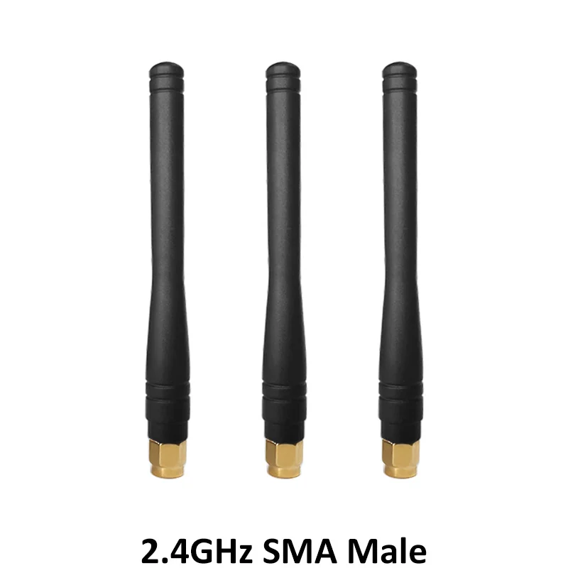 Grandwisdom 5pcs 2.4G antenna 3dbi sma male wlan wifi 2.4ghz antene pbx iot module router signal receiver antena high gain
