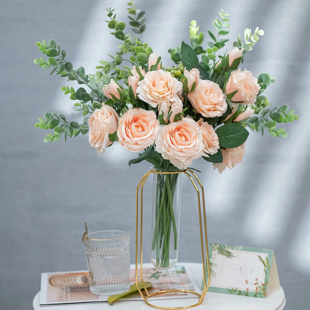 

Eucalyptus INS Wind Rose Simulation Flower High Quality Home Room Decoration Wedding Hand Bouquet Wall Wedding Car DecorationDIY