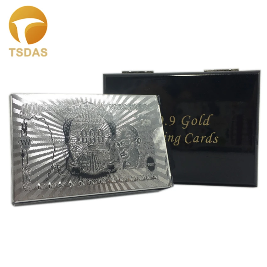 Пластиковые серебряные игральные карты на заказ индийские для покера 1000 INR