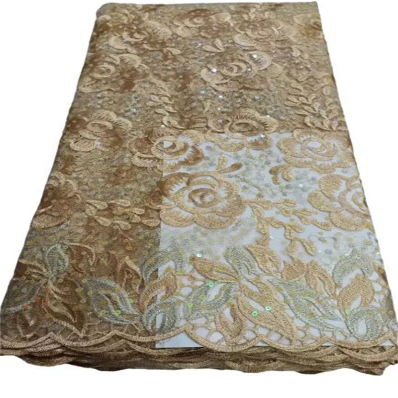 

Горячая Распродажа африканская кружевная ткань, высококачественные блестки, Нигерия, французский стиль, свадебные материалы, шитье золото...