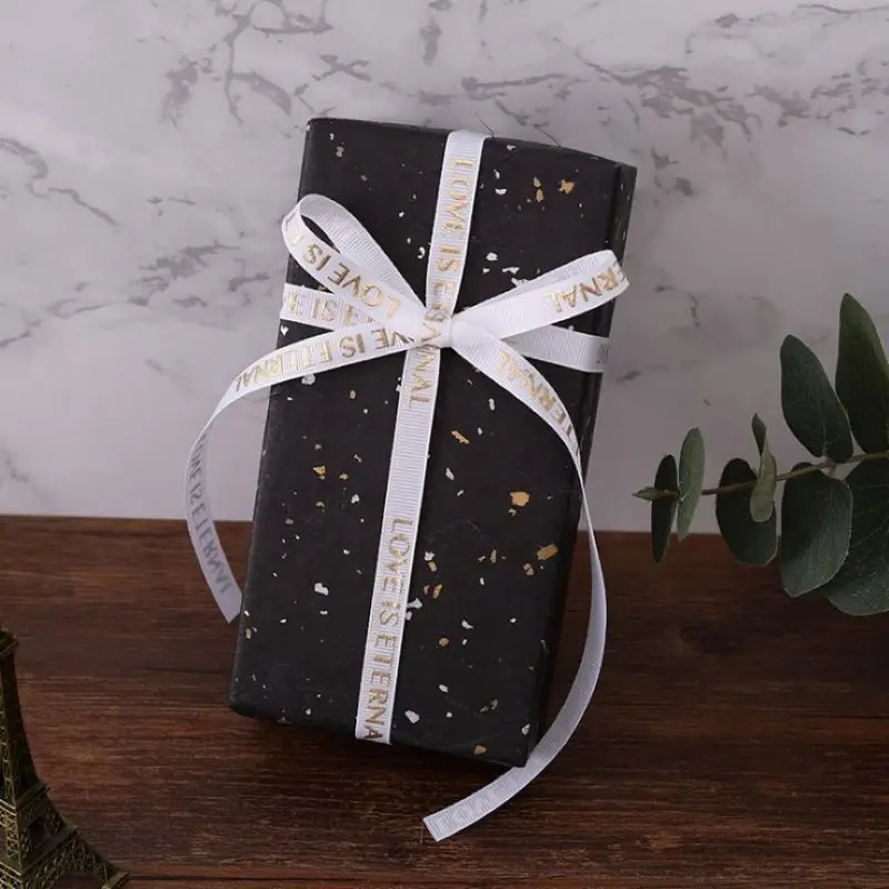 

Flower Packing Gilded English Thread Ribbon 1cm 50 Size Christmas Wedding Decoration DIY Sewing Handicraft Gift Packing Ribbon