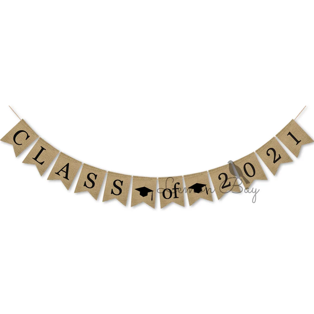 

CLASS OF 2021 Graduation Season Party Decoration Pull Flag Letter Banner Digital Pennant